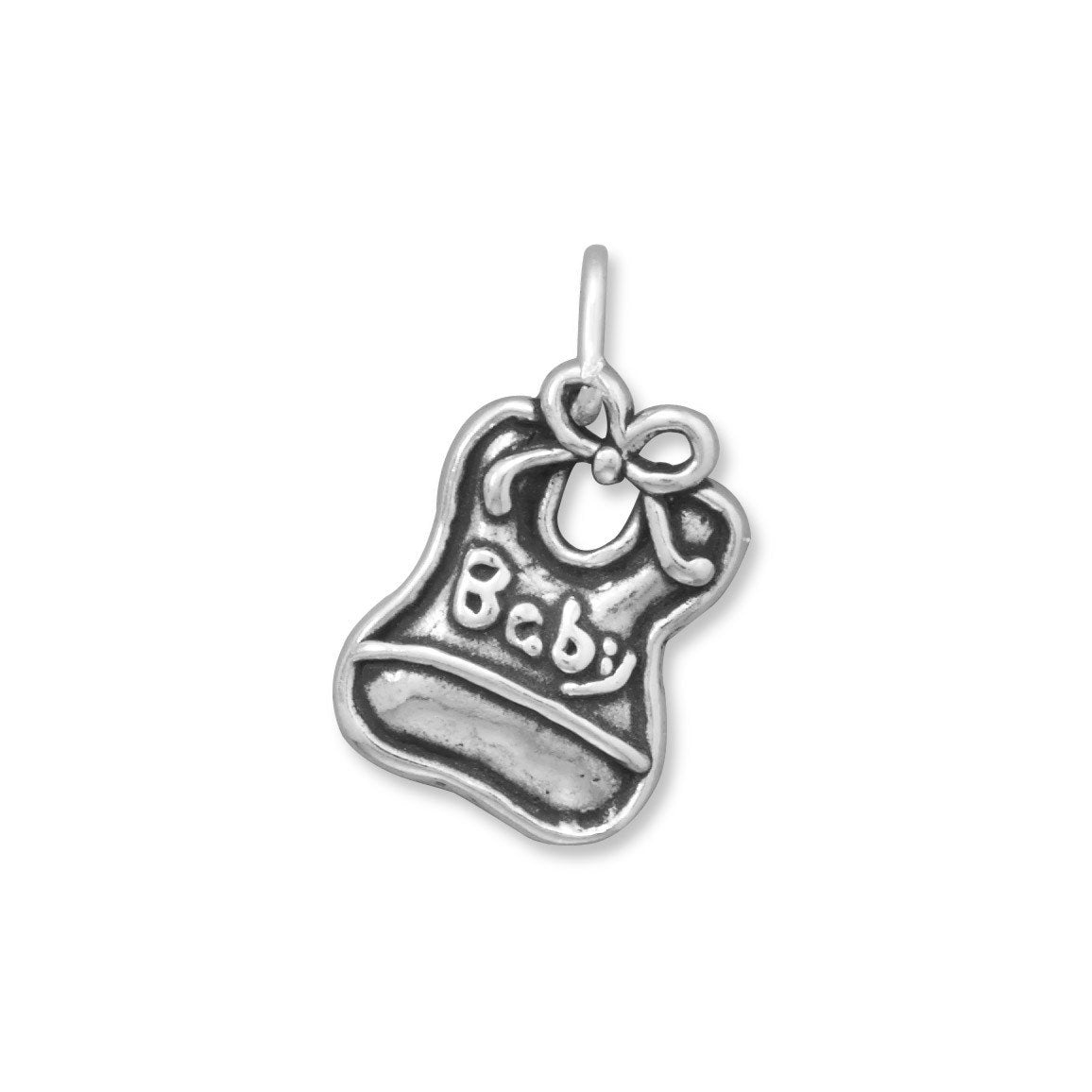 Oxidized "Baby" Bib Charm - Joyeria Lady