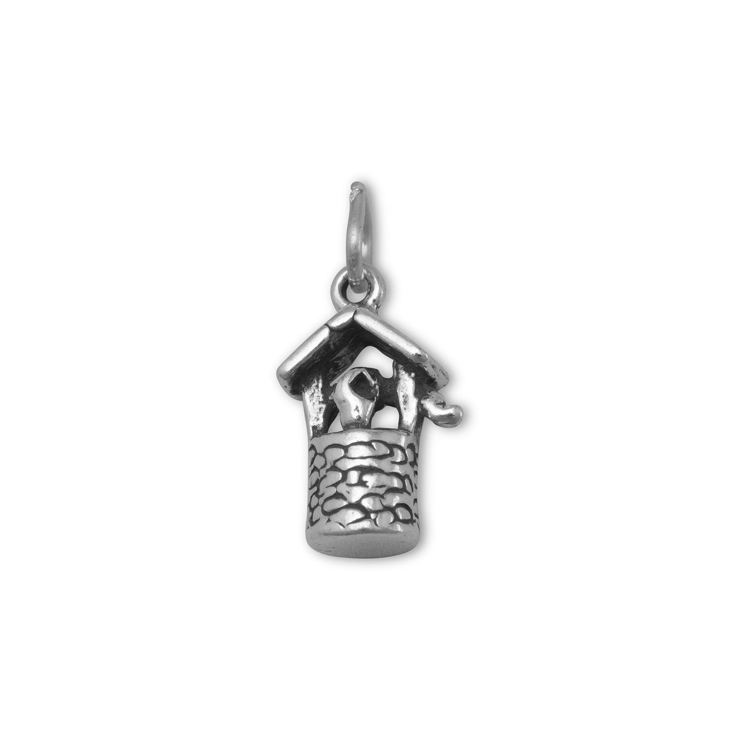 Oxidized Wishing Well Charm - Joyeria Lady