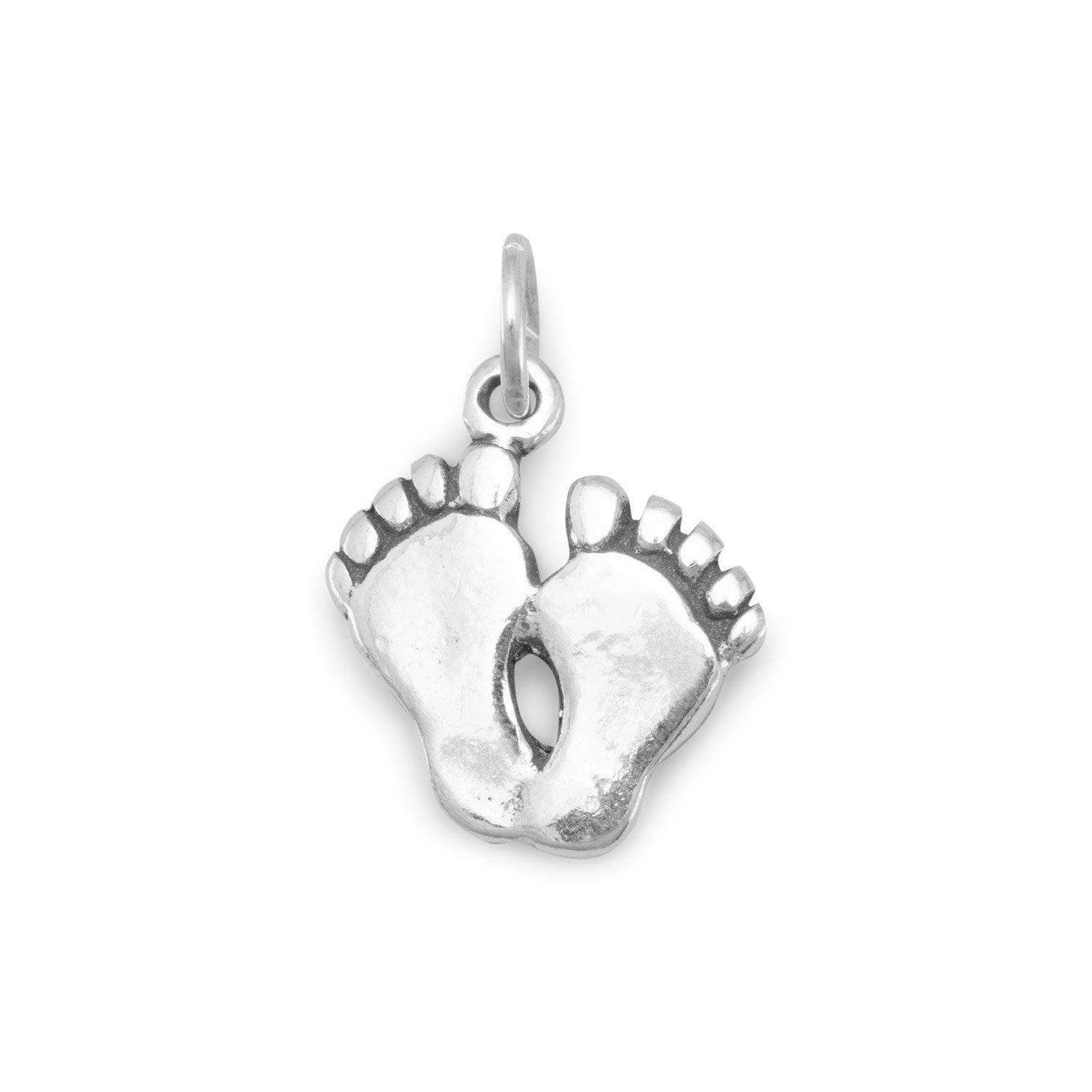 Oxidized Footprints Charm - Joyeria Lady