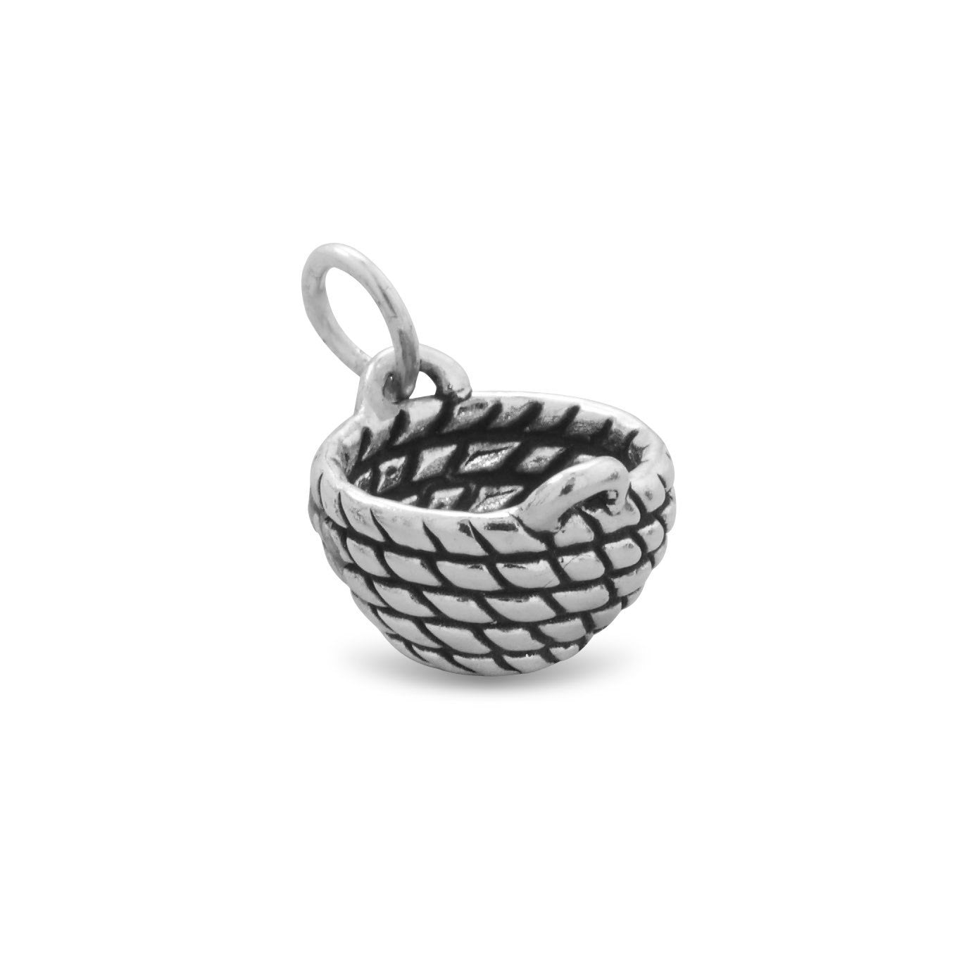 Oxidized Woven Basket Charm - Joyeria Lady