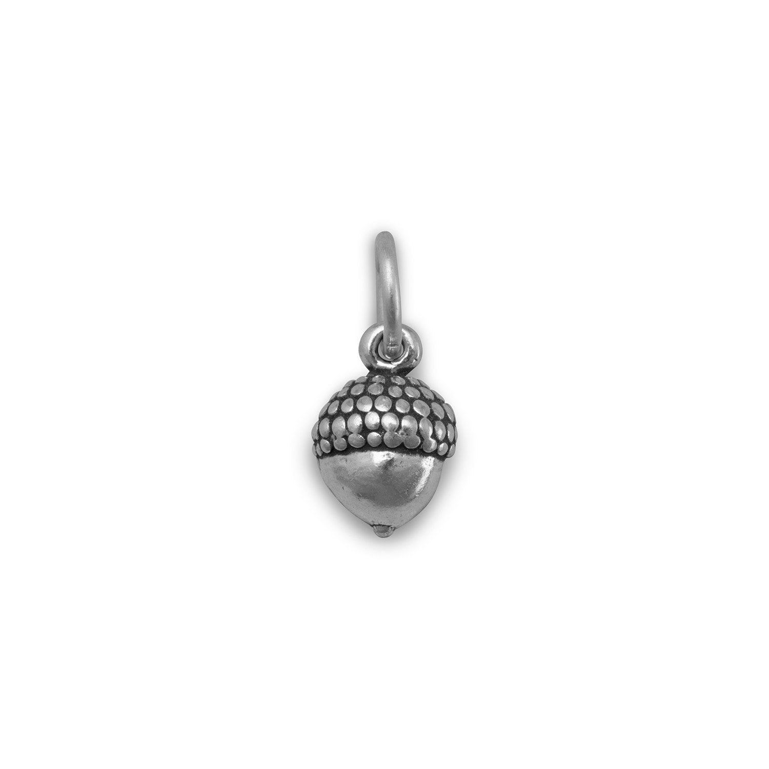 Small Oxidized Acorn Charm - Joyeria Lady