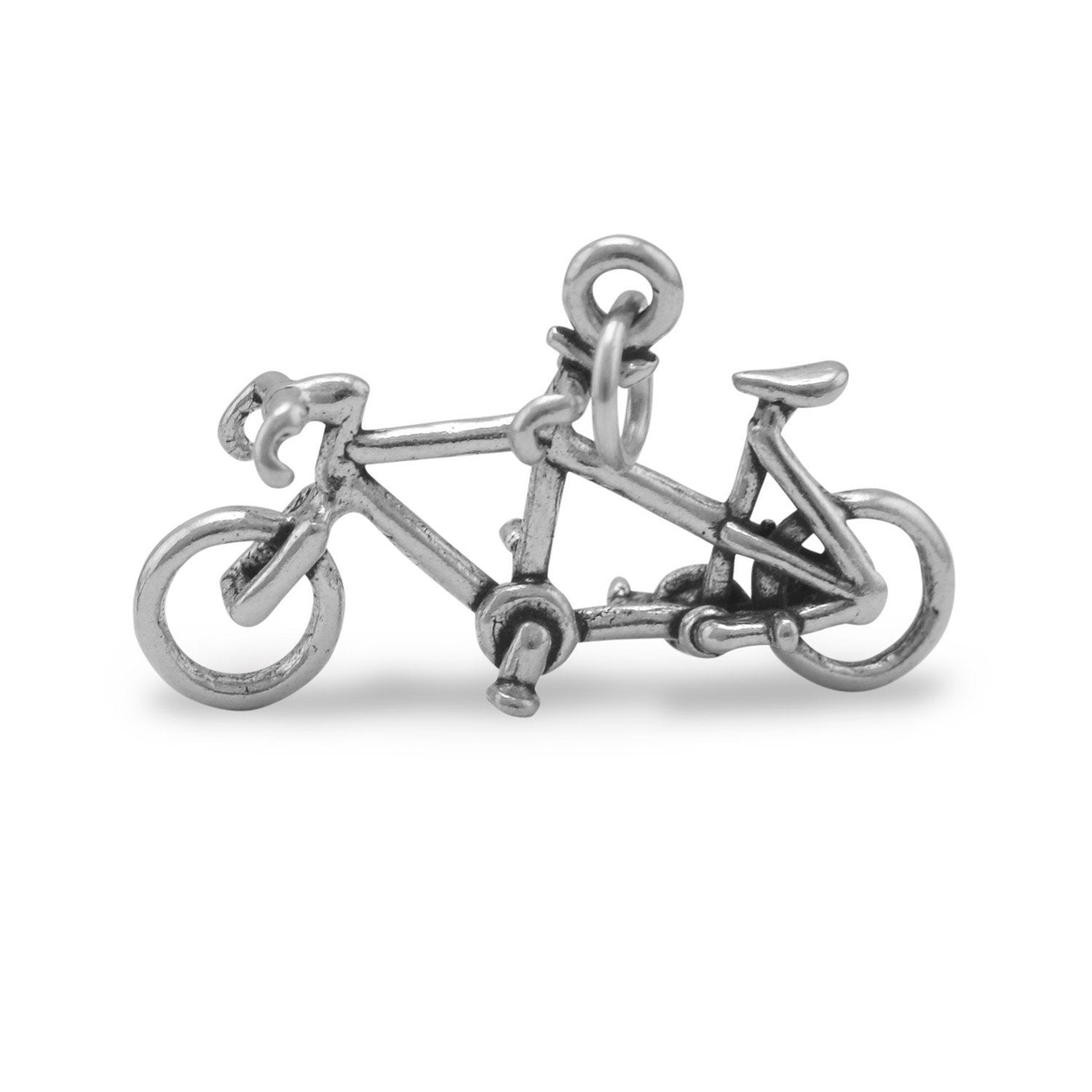 Oxidized Tandem Bicycle Charm - Joyeria Lady