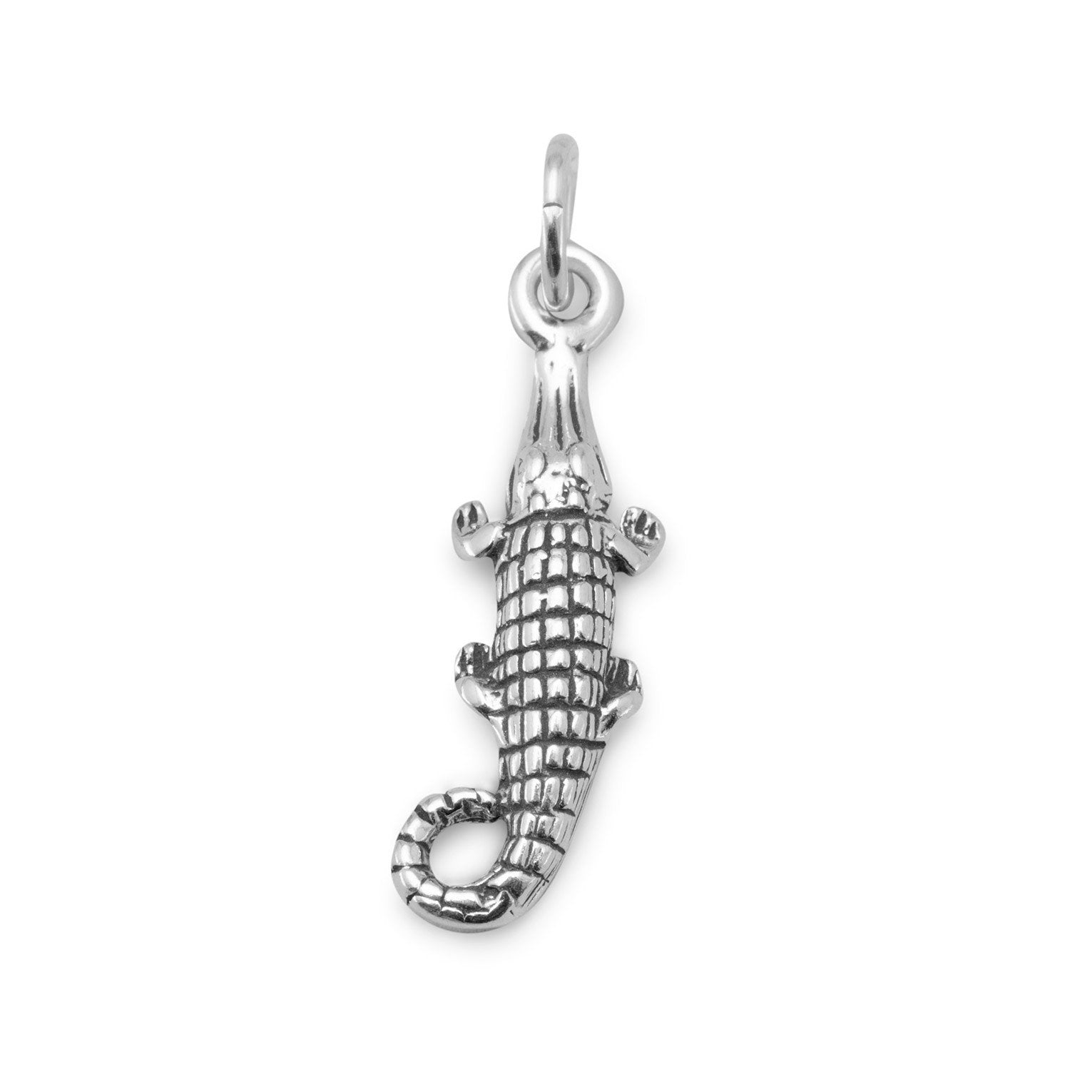 Oxidized Alligator Charm - Joyeria Lady