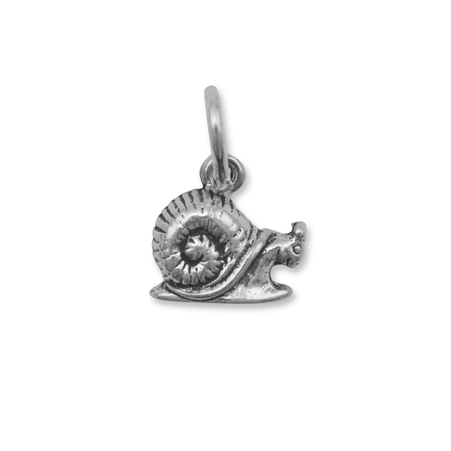 Oxidized Snail Charm - Joyeria Lady