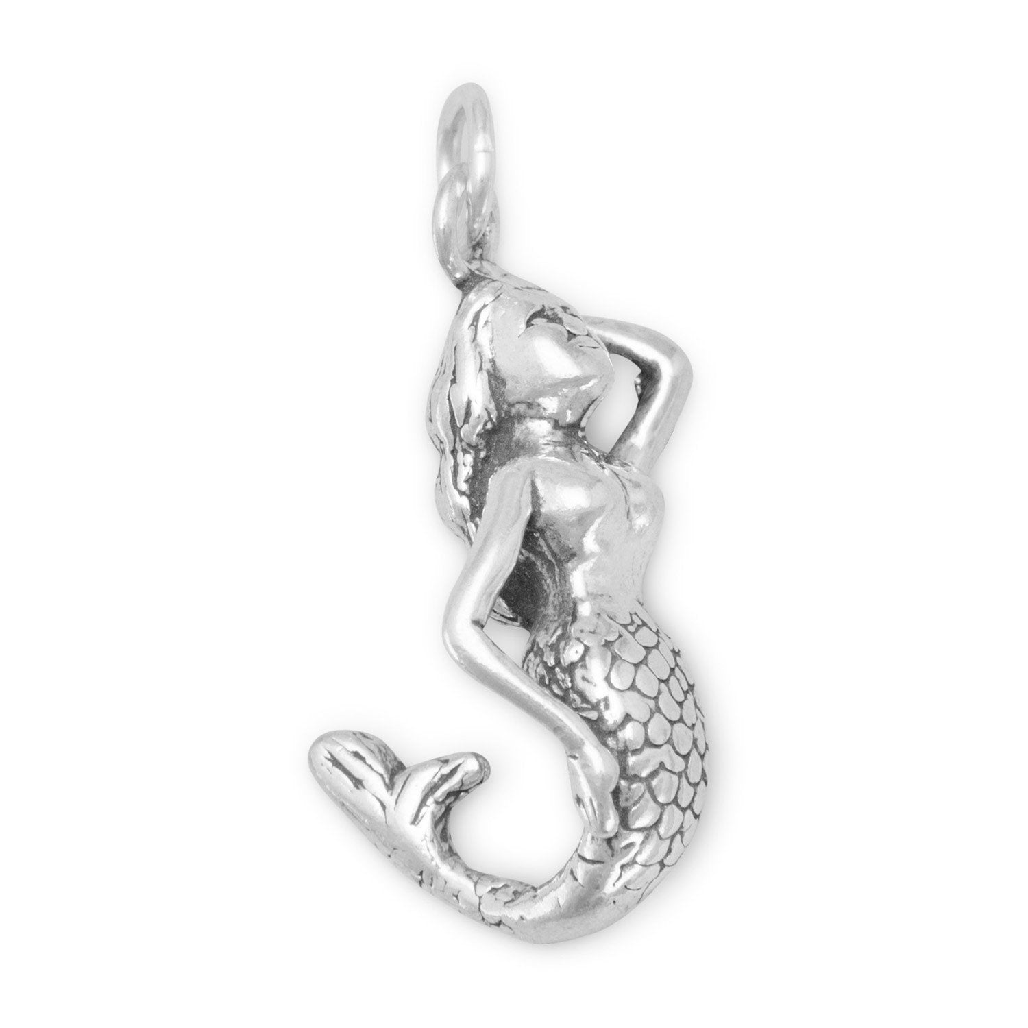 Oxidized Mermaid Charm - Joyeria Lady