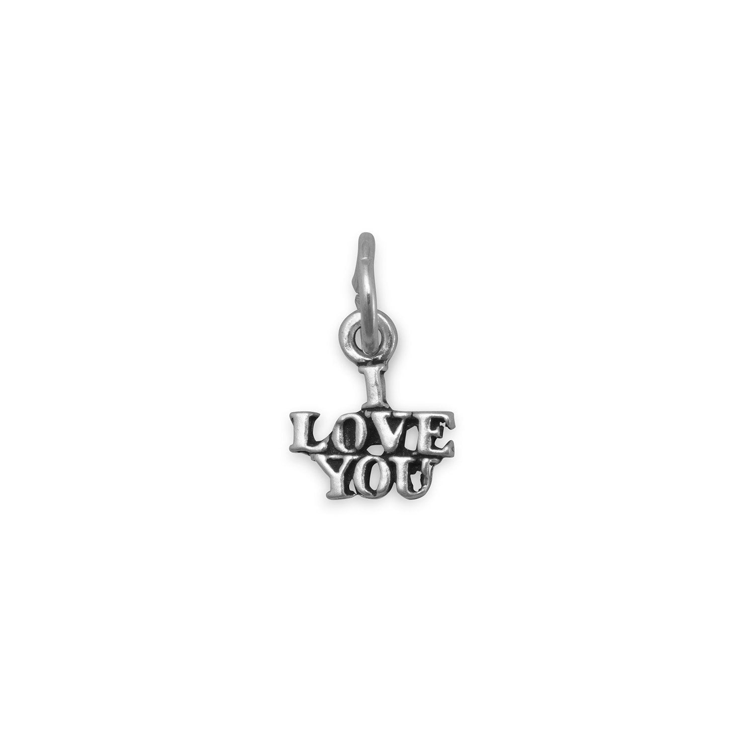 Oxidized "I Love You" Charm - Joyeria Lady