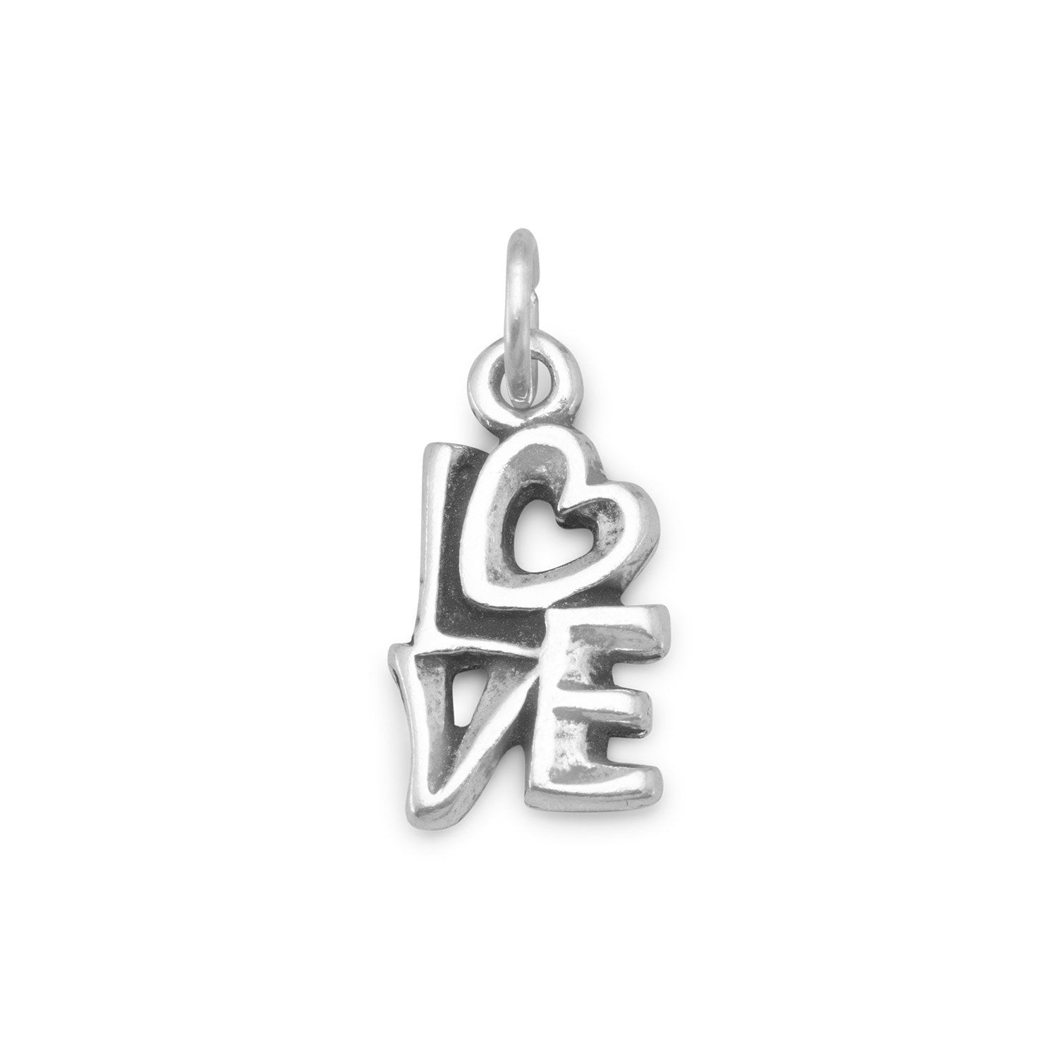 Oxidized "LOVE" Charm - Joyeria Lady