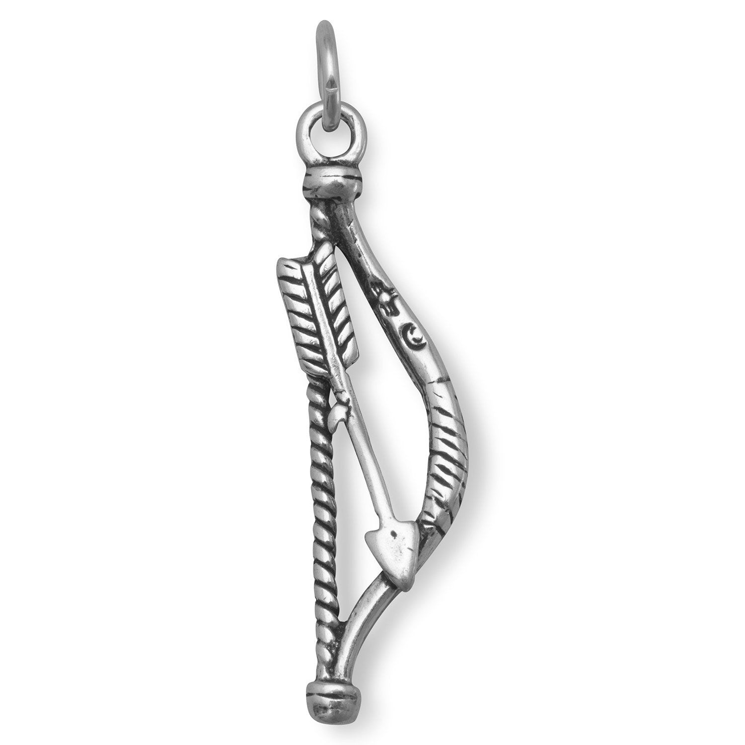 Oxidized Bow and Arrow Charm - Joyeria Lady