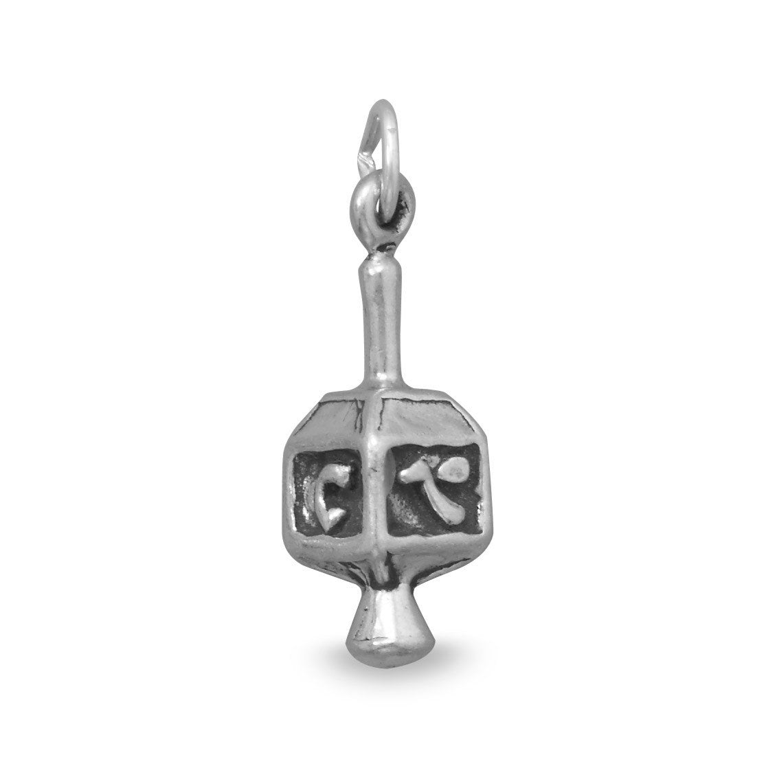 Oxidized Dreidel Charm - Joyeria Lady