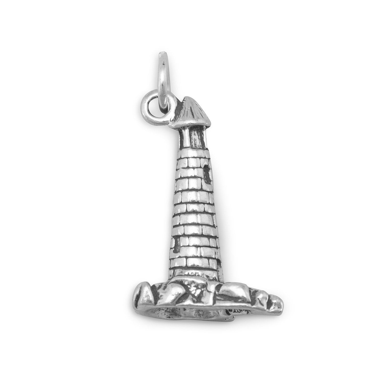 Oxidized Lighthouse Charm - Joyeria Lady