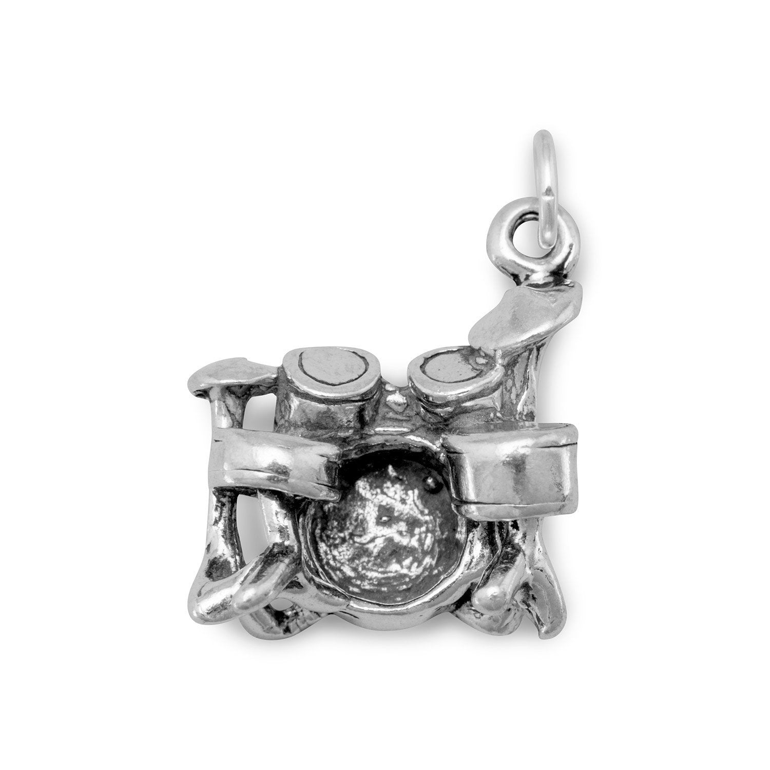 Oxidized Drum Set Charm - Joyeria Lady