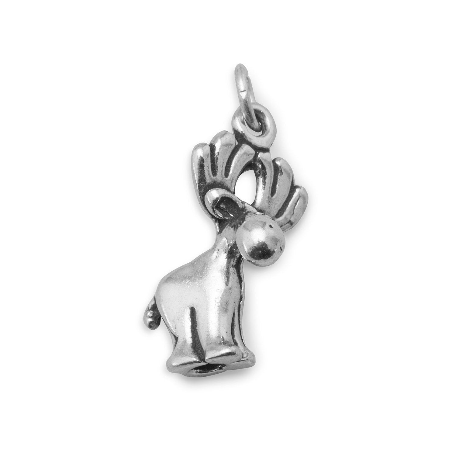 Oxidized Cute Moose Charm - Joyeria Lady