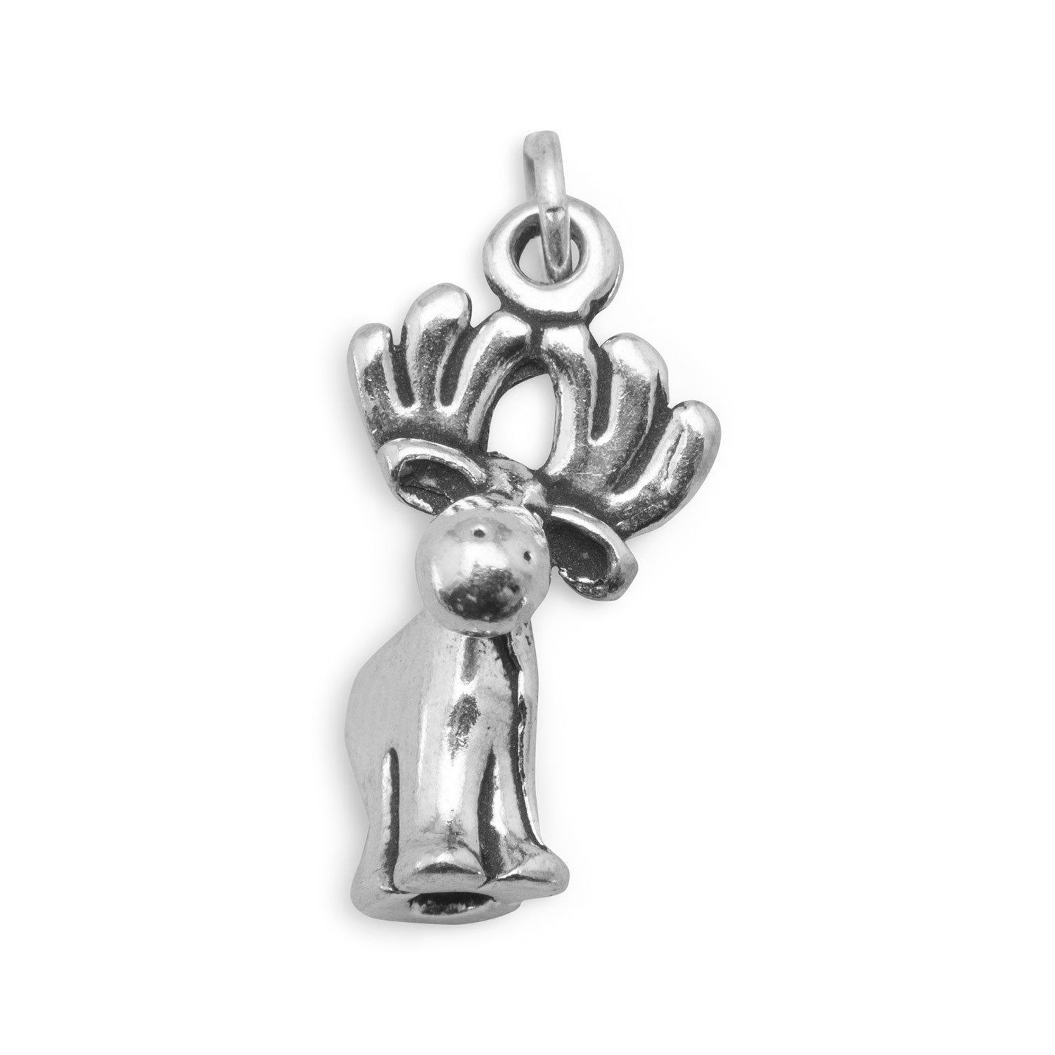 Oxidized Cute Moose Charm - Joyeria Lady