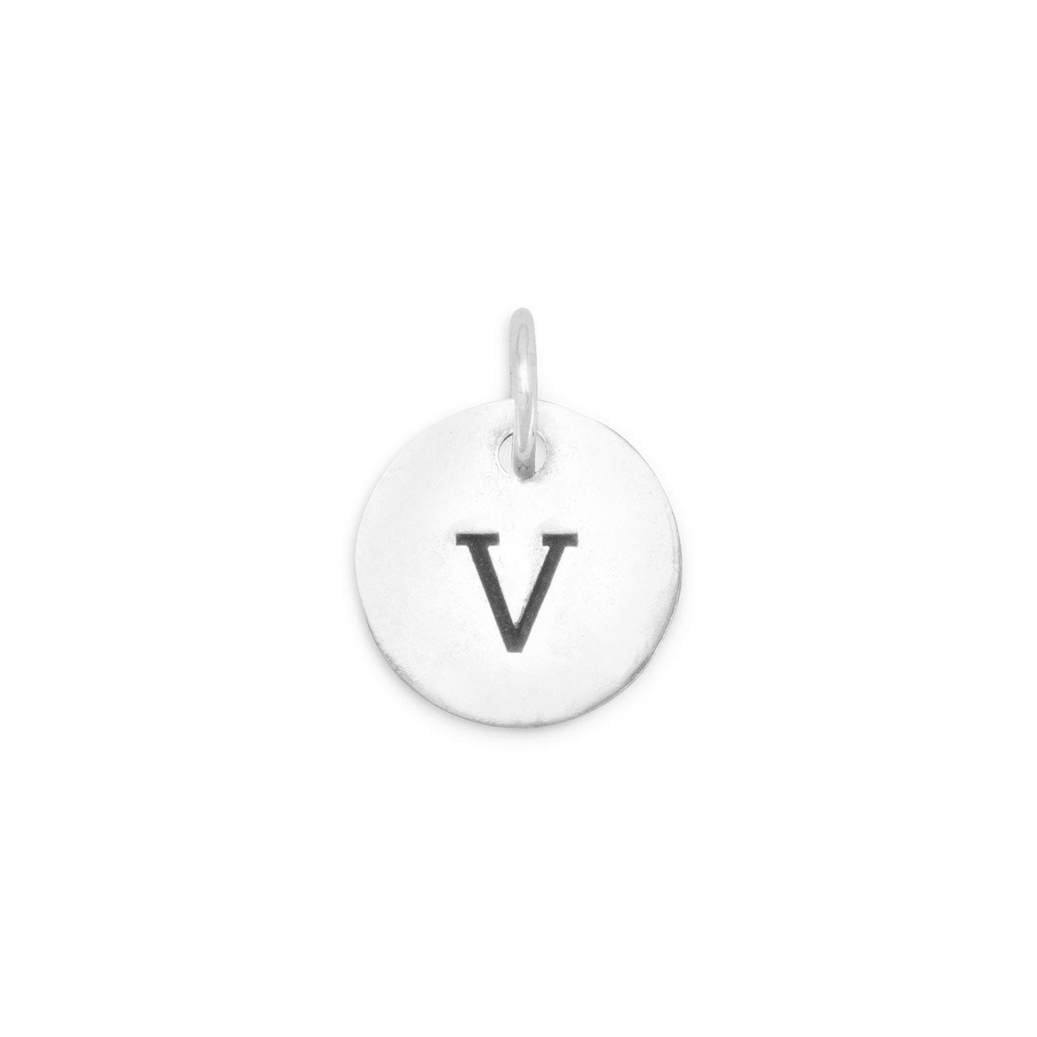 Oxidized Initial "V" Charm - Joyeria Lady