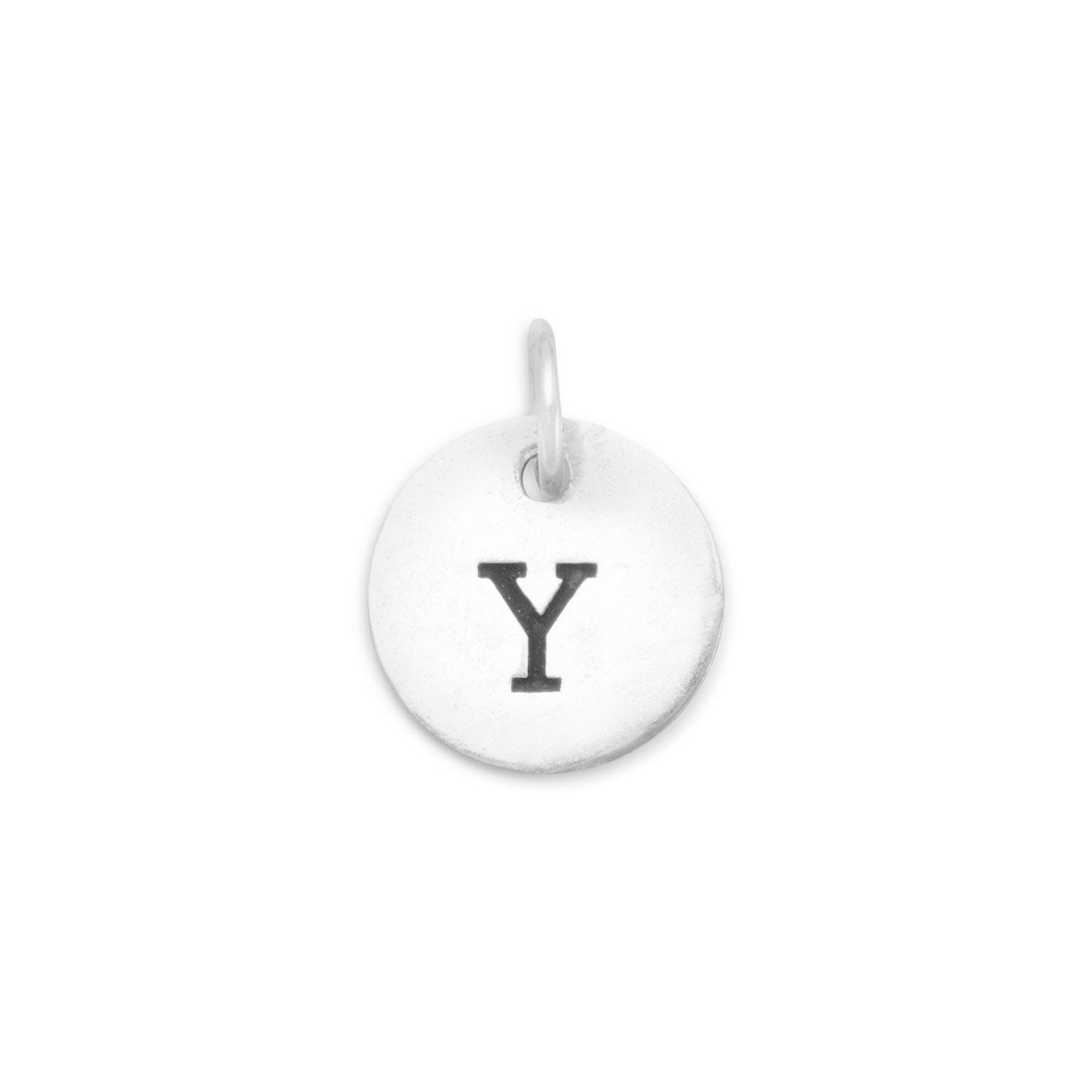 Oxidized Initial "Y" Charm - Joyeria Lady