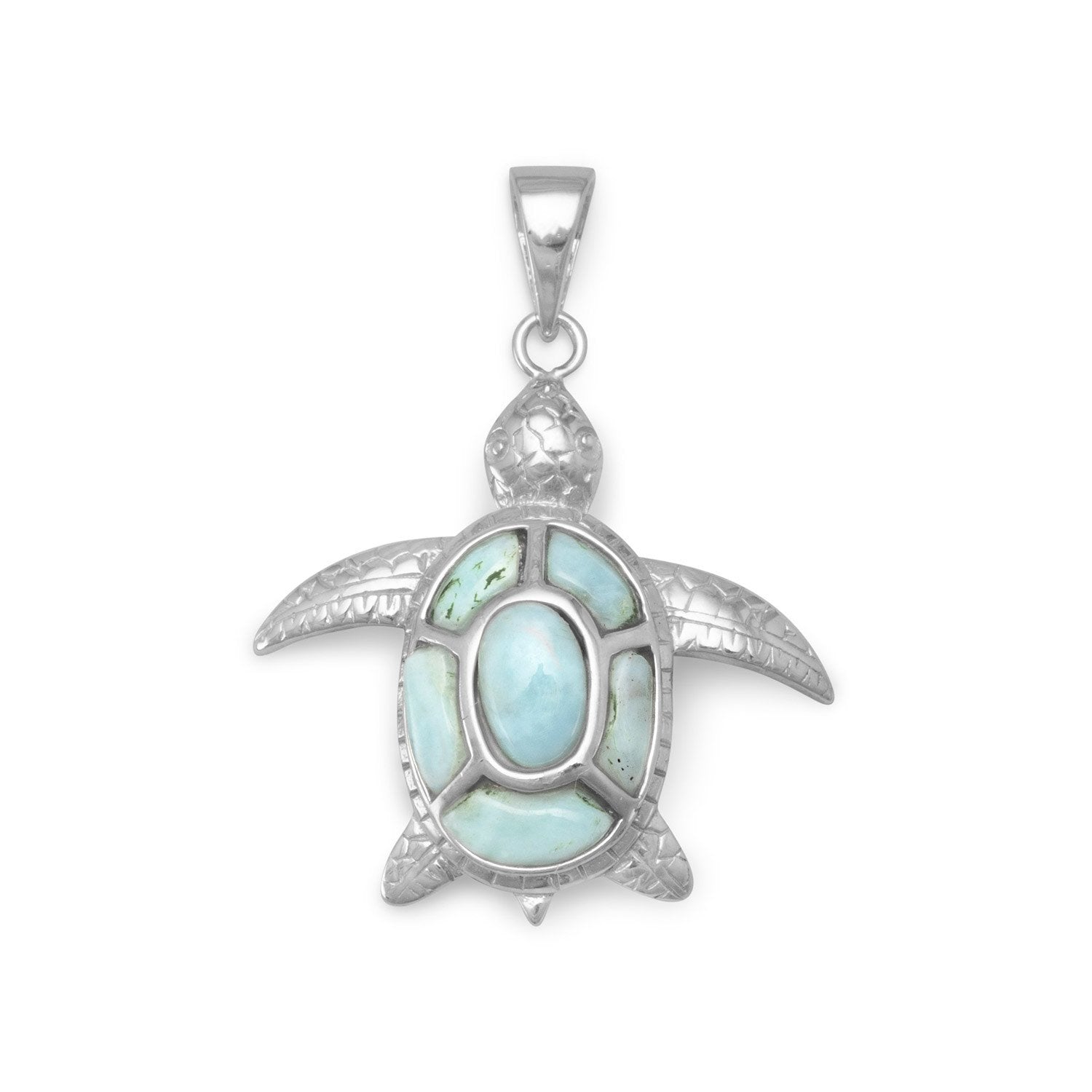 Larimar Turtle Pendant - Joyeria Lady