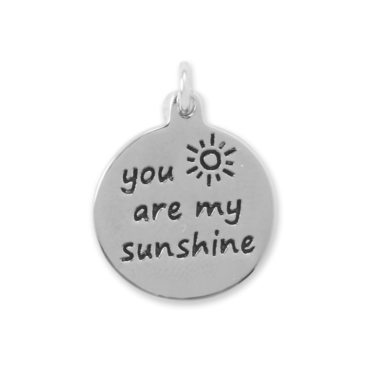 Oxidized "You Are My Sunshine" Charm - Joyeria Lady