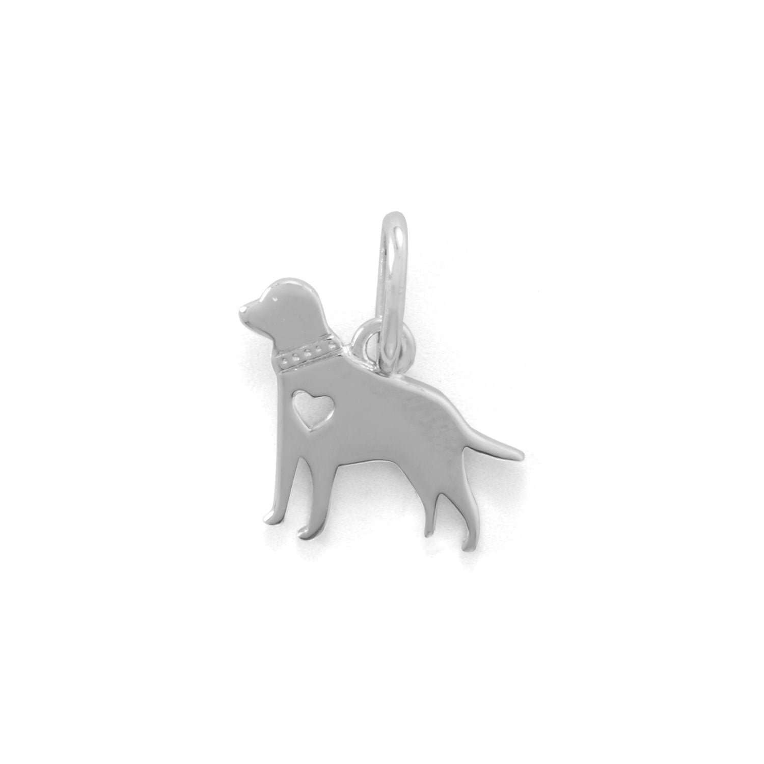 Rhodium Plated Darling Dog Charm - Joyeria Lady