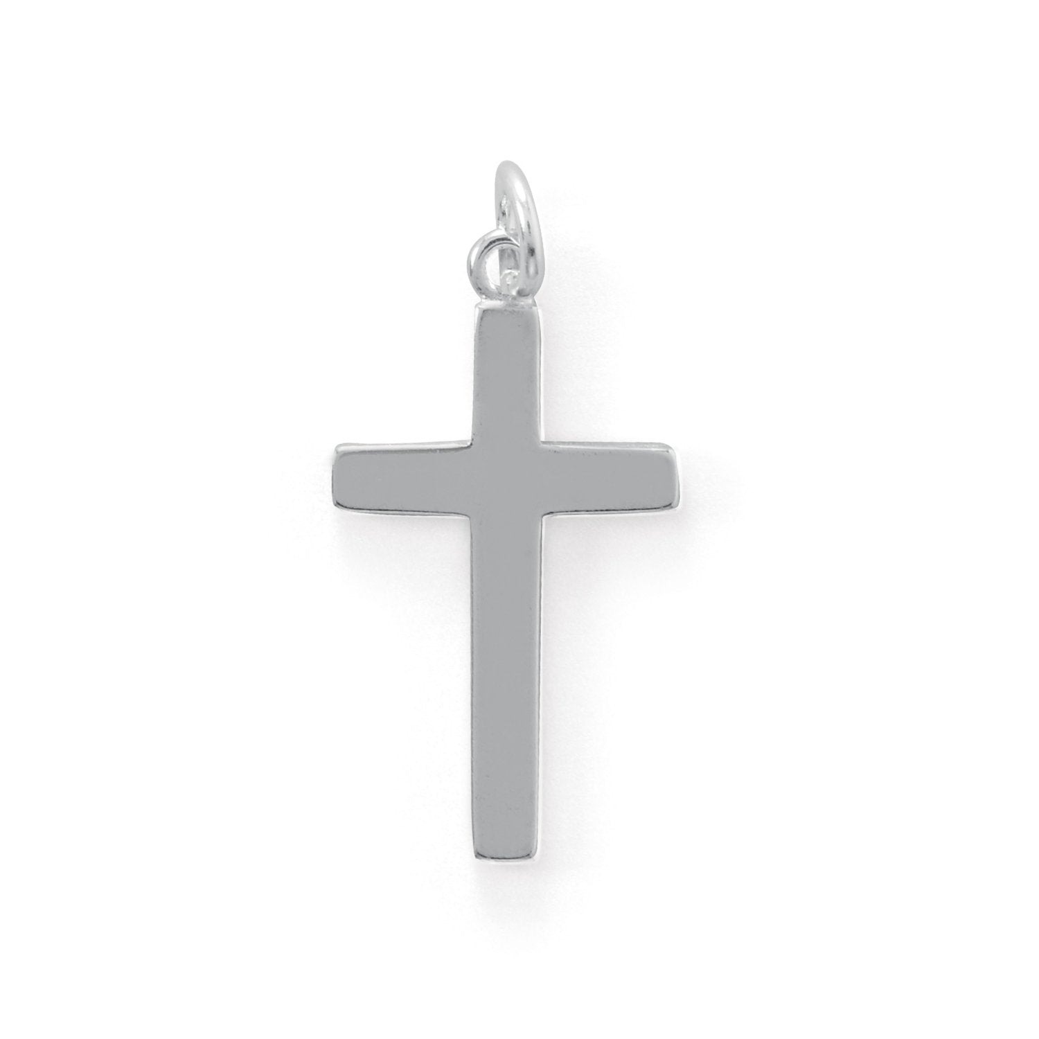 Medium Polished Cross Charm - Joyeria Lady