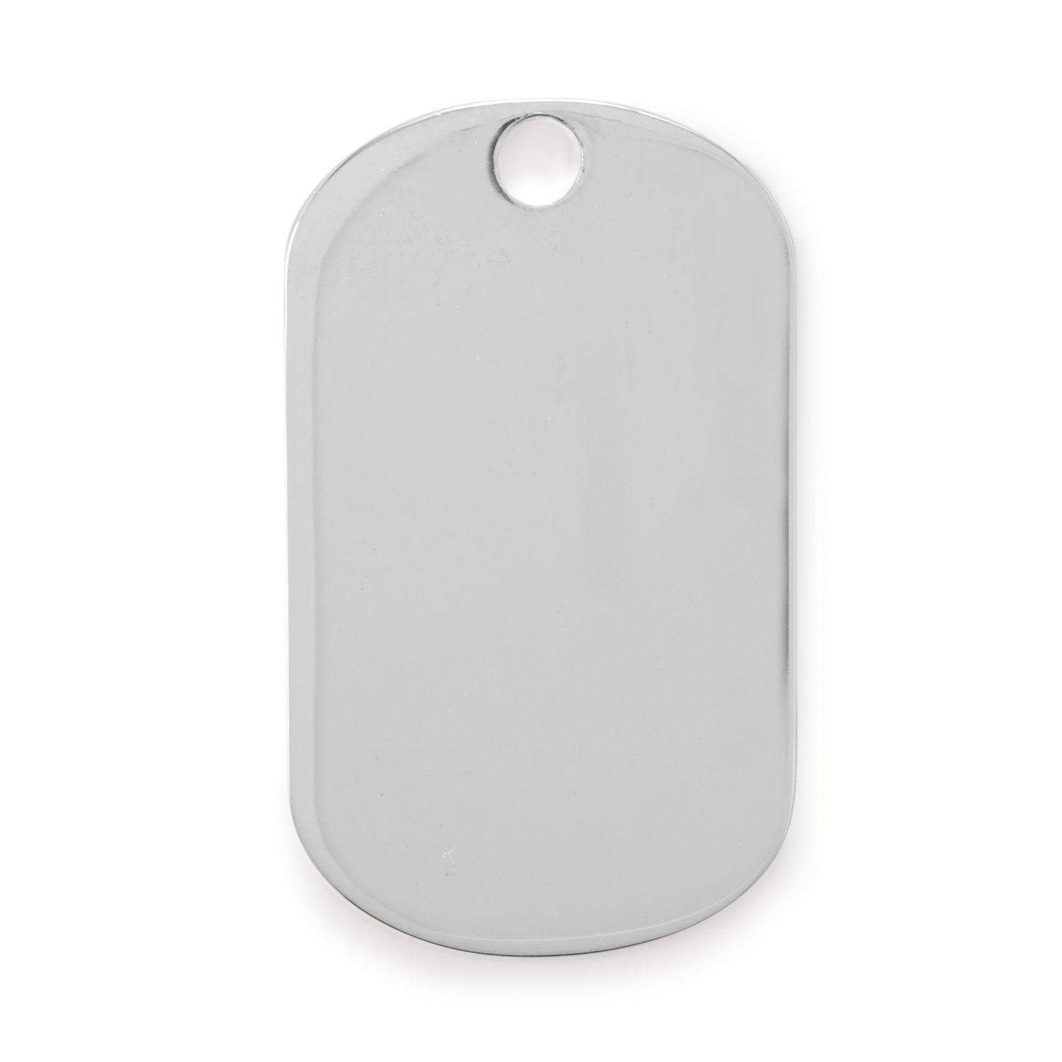 Engravable Rhodium Plated Dog Tag Pendant - Joyeria Lady