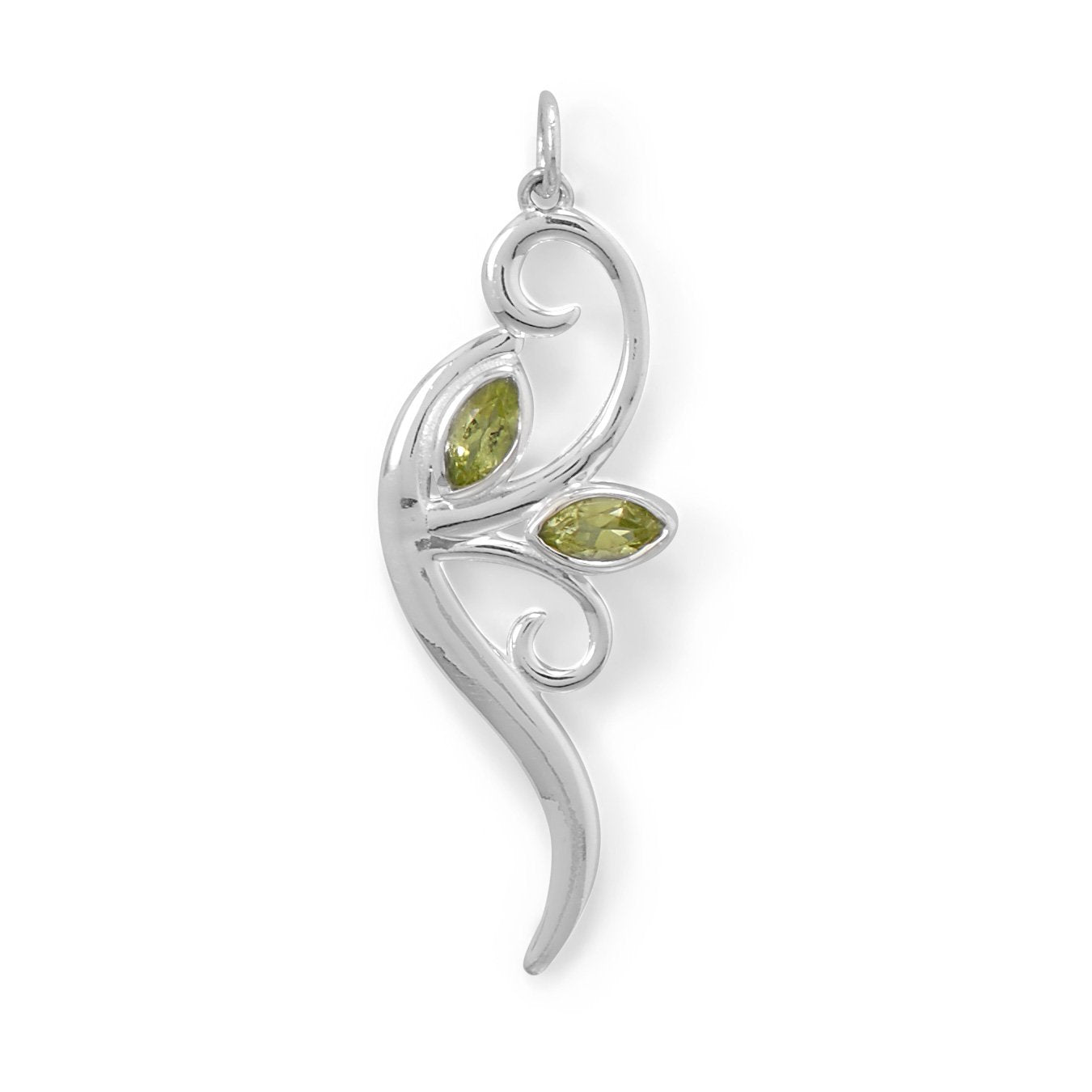 Unbe-LEAF-ily Beautiful! Peridot Leaf and Branch Pendant - Joyeria Lady