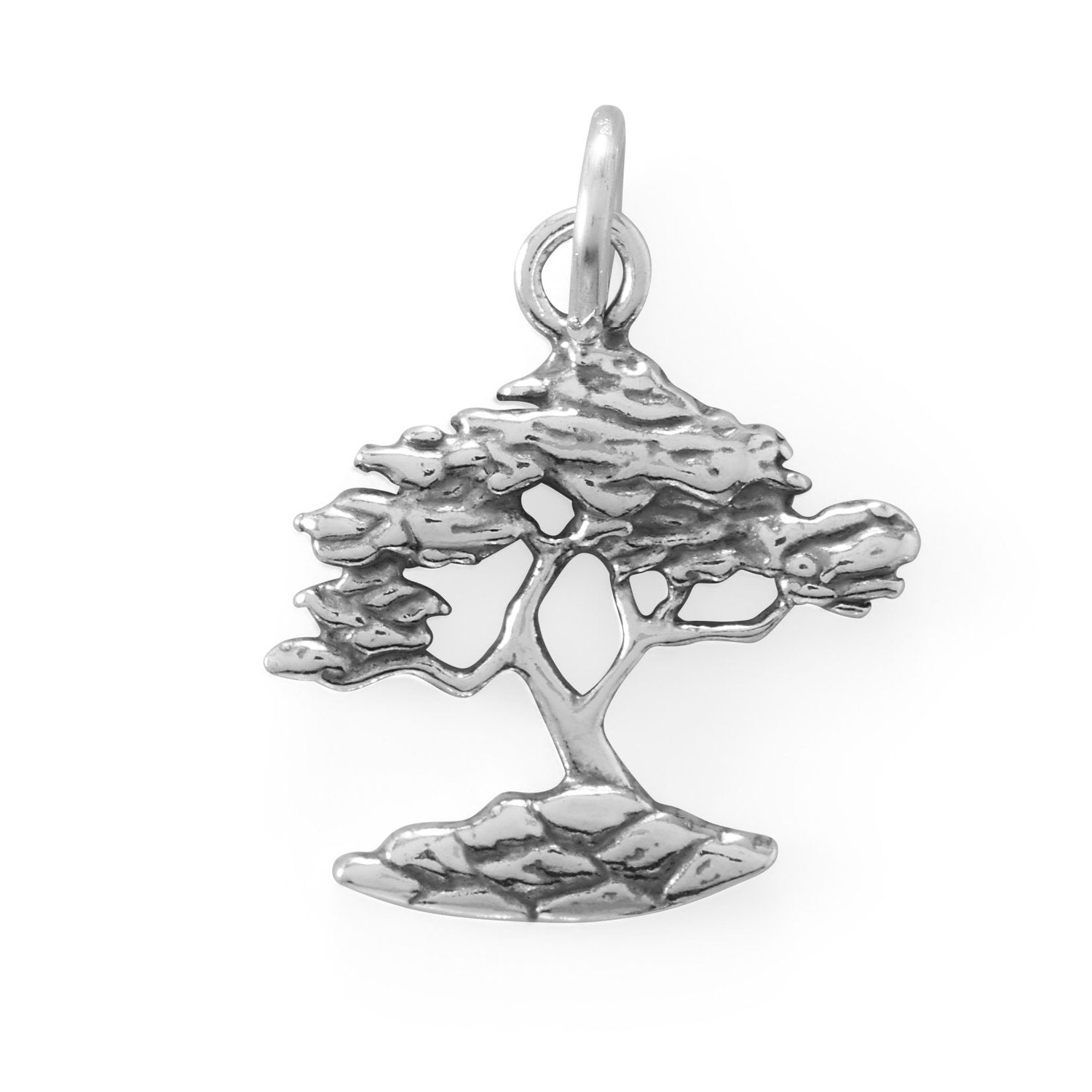 Oxidized Cypress Tree Charm - Joyeria Lady