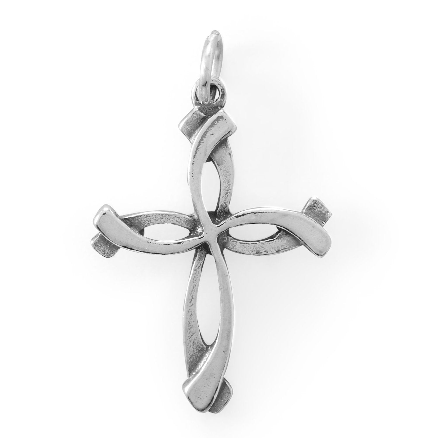 Oxidized Overlap Design Cross - Joyeria Lady