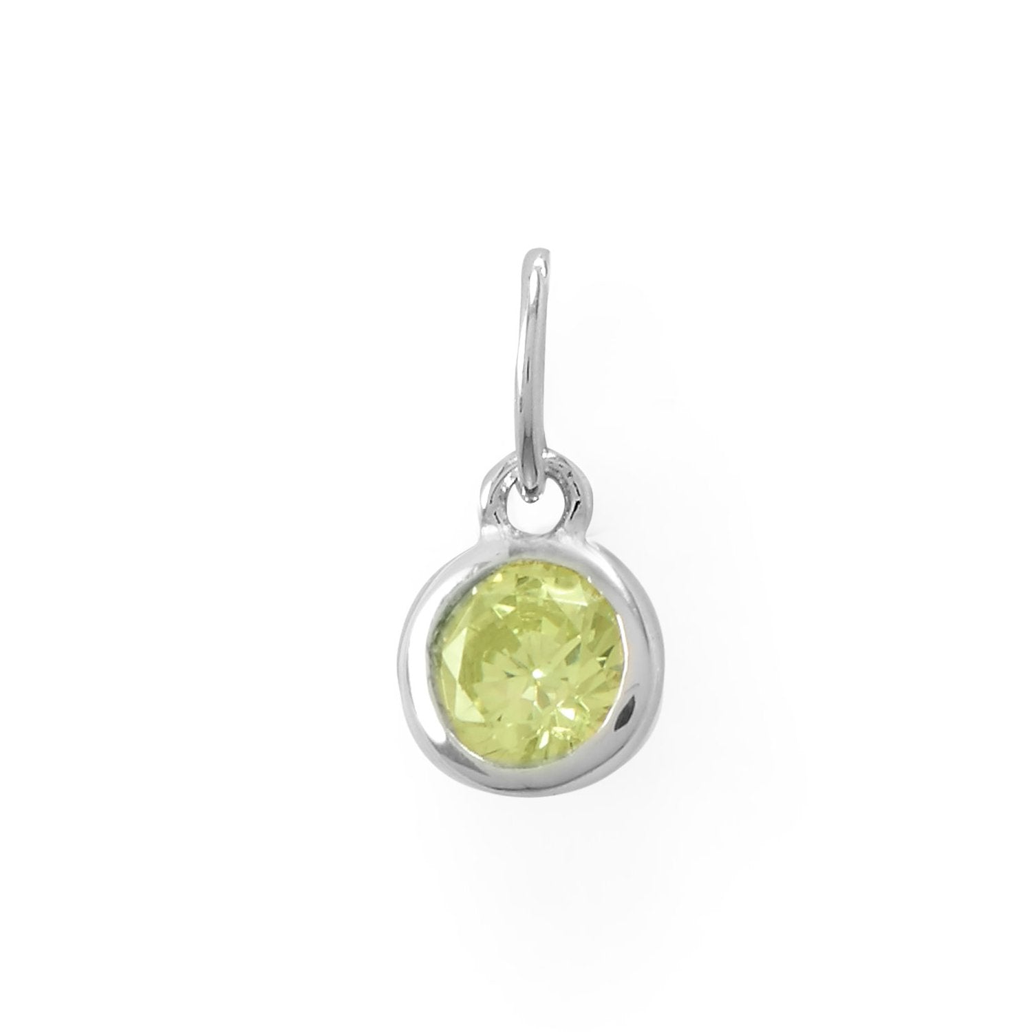 Round CZ August Birthstone Charm - Joyeria Lady