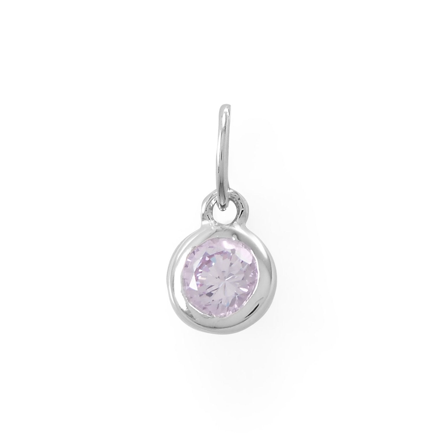 Round CZ June Birthstone Charm - Joyeria Lady