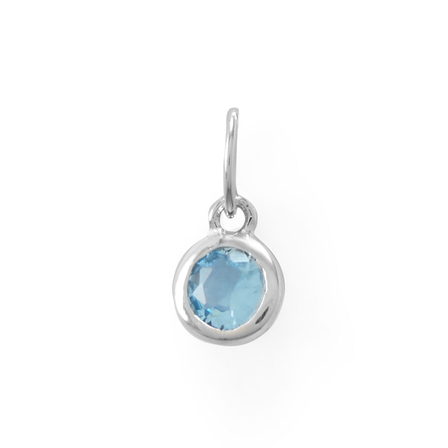 Round CZ March Birthstone Charm - Joyeria Lady