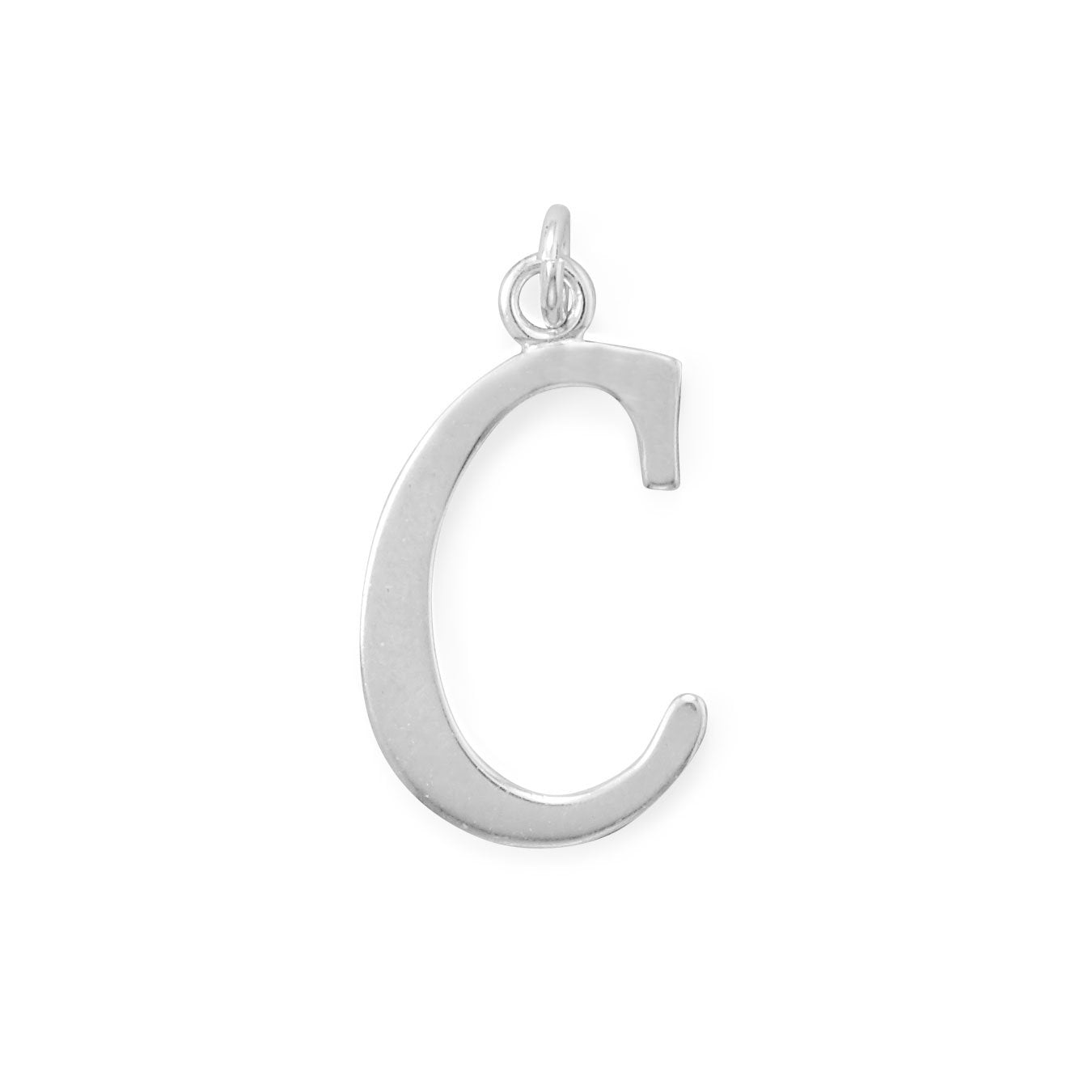 Polished Letter C Initial Pendant - Joyeria Lady