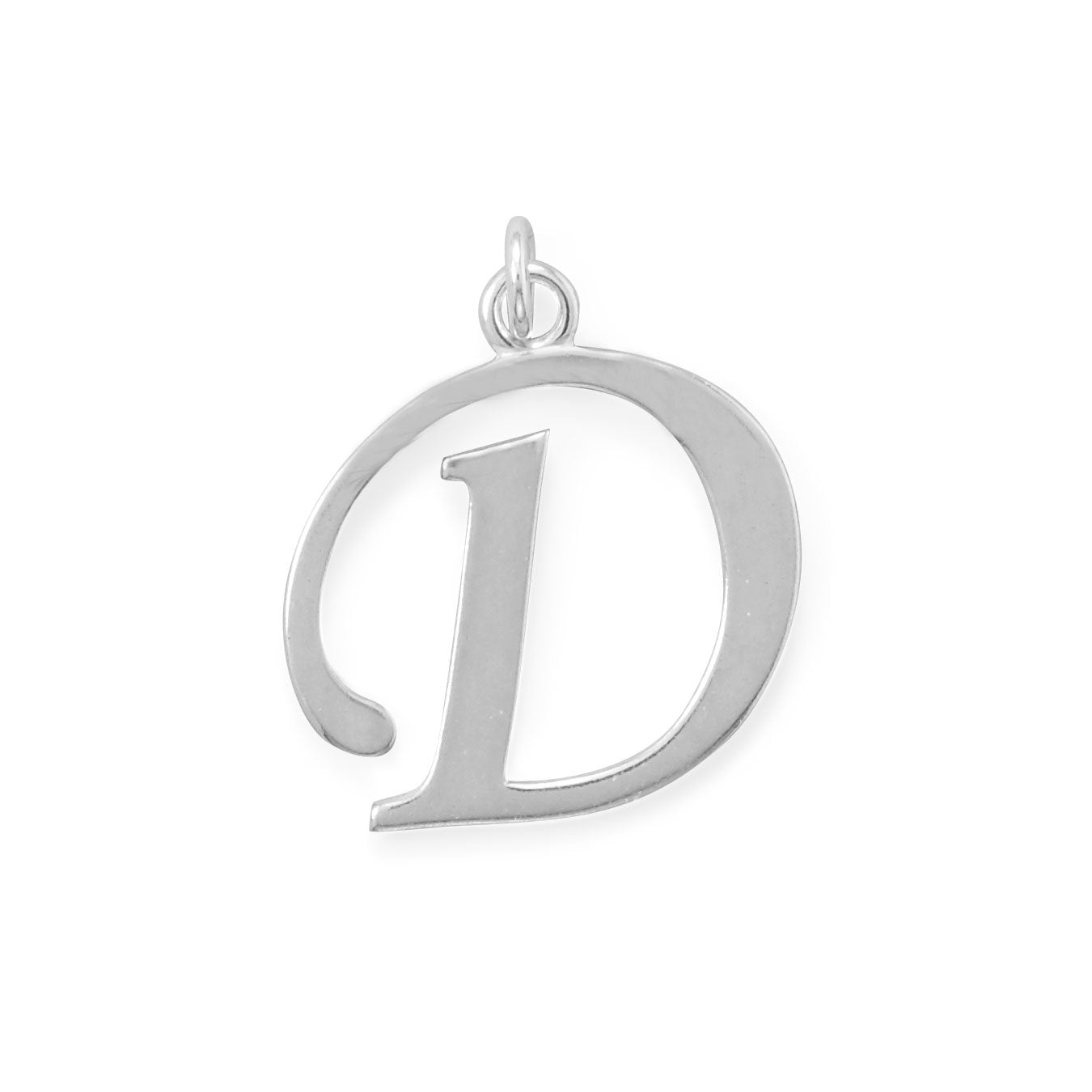Polished Letter D Initial Pendant - Joyeria Lady