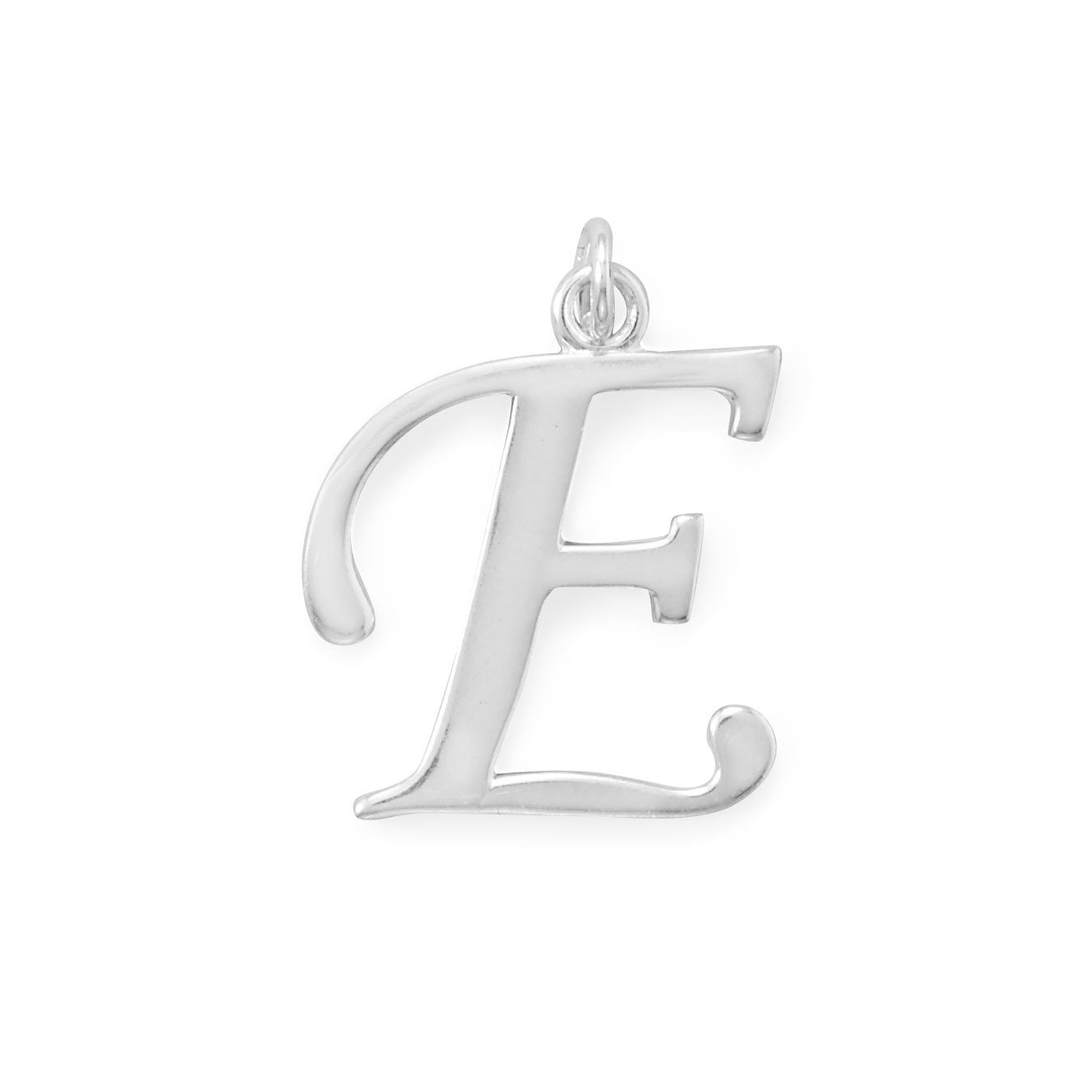 Polished Letter E Initial Pendant - Joyeria Lady