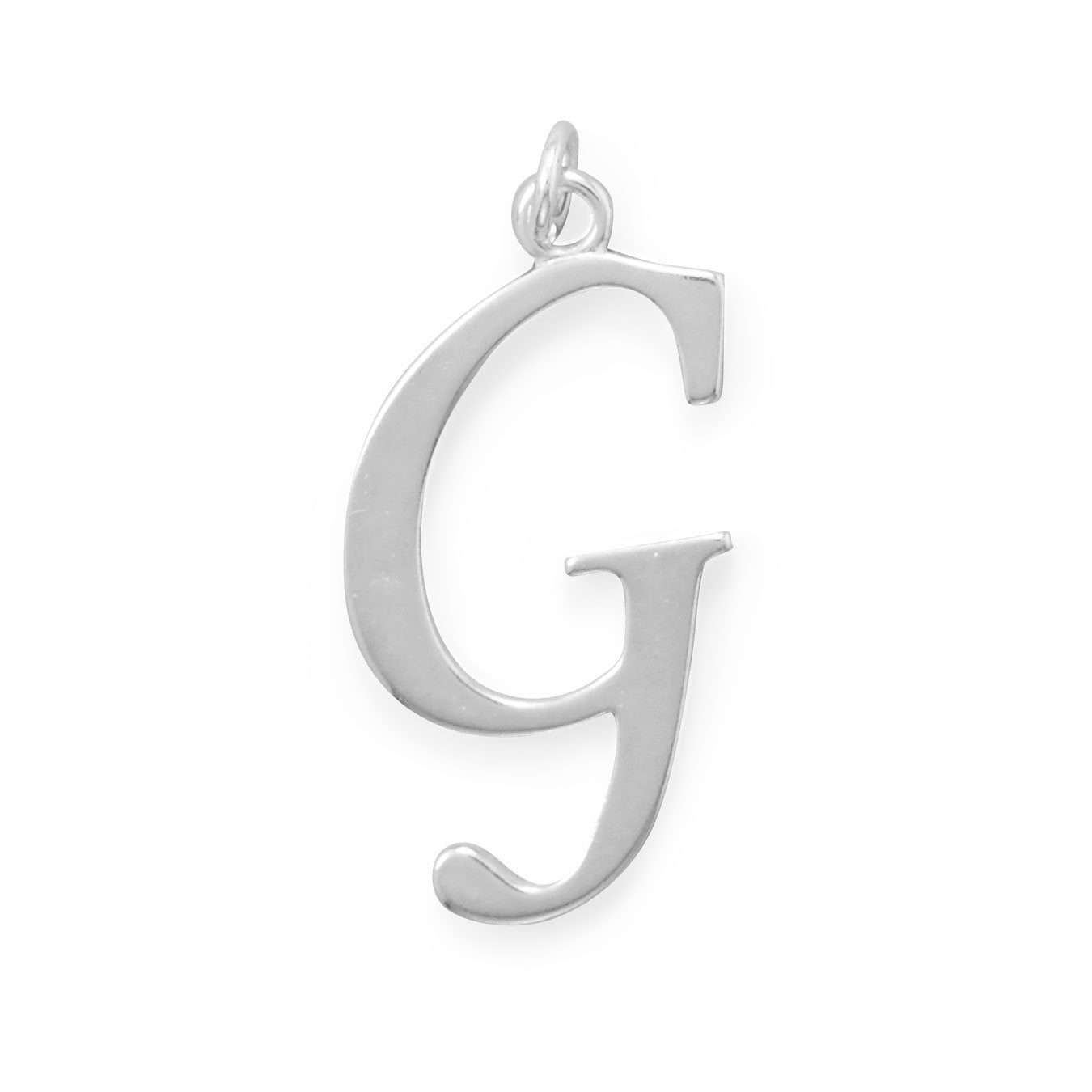 Polished Letter G Initial Pendant - Joyeria Lady