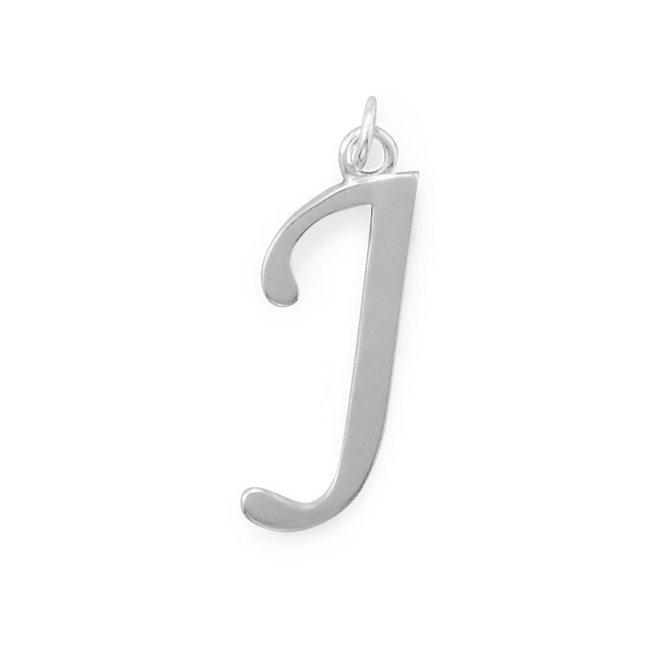 Polished Letter J Initial Pendant - Joyeria Lady