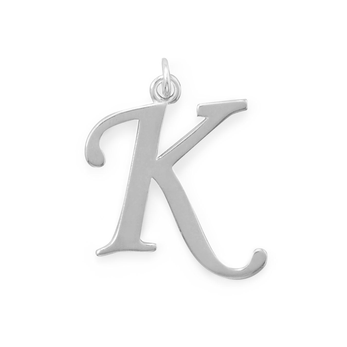 Polished Letter K Initial Pendant - Joyeria Lady