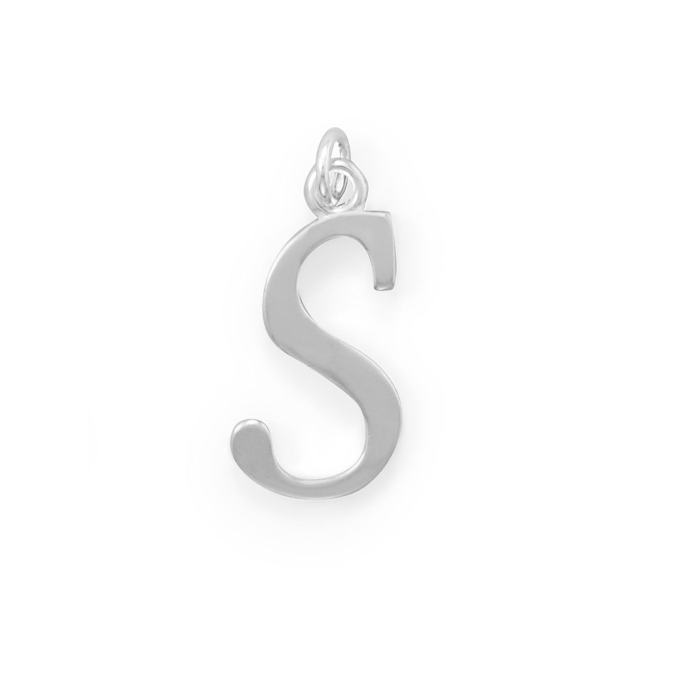 Polished Letter S Initial Pendant - Joyeria Lady