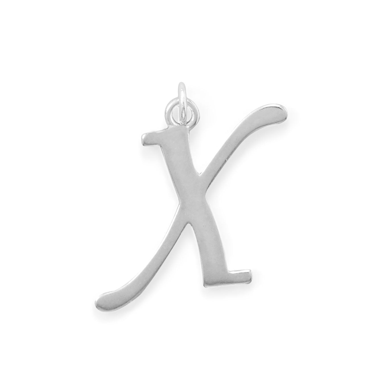 Polished Letter X Initial Pendant - Joyeria Lady