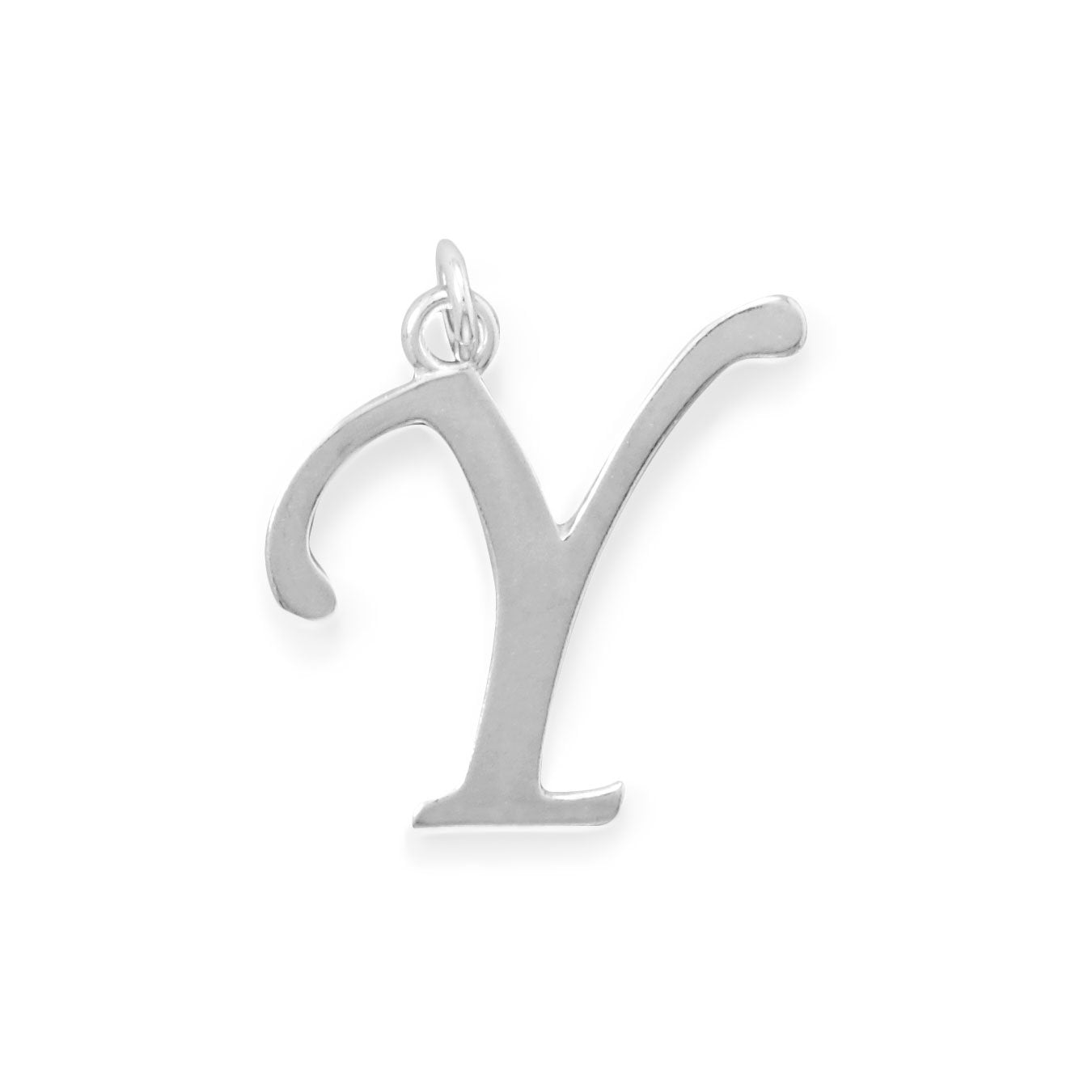 Polished Letter Y Initial Pendant - Joyeria Lady