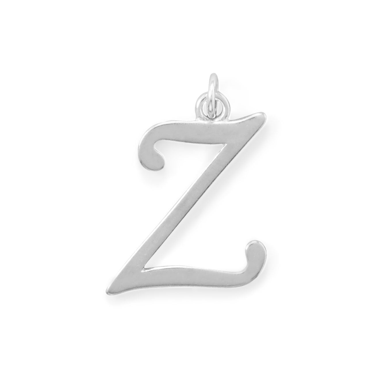 Polished Letter Z Initial Pendant - Joyeria Lady