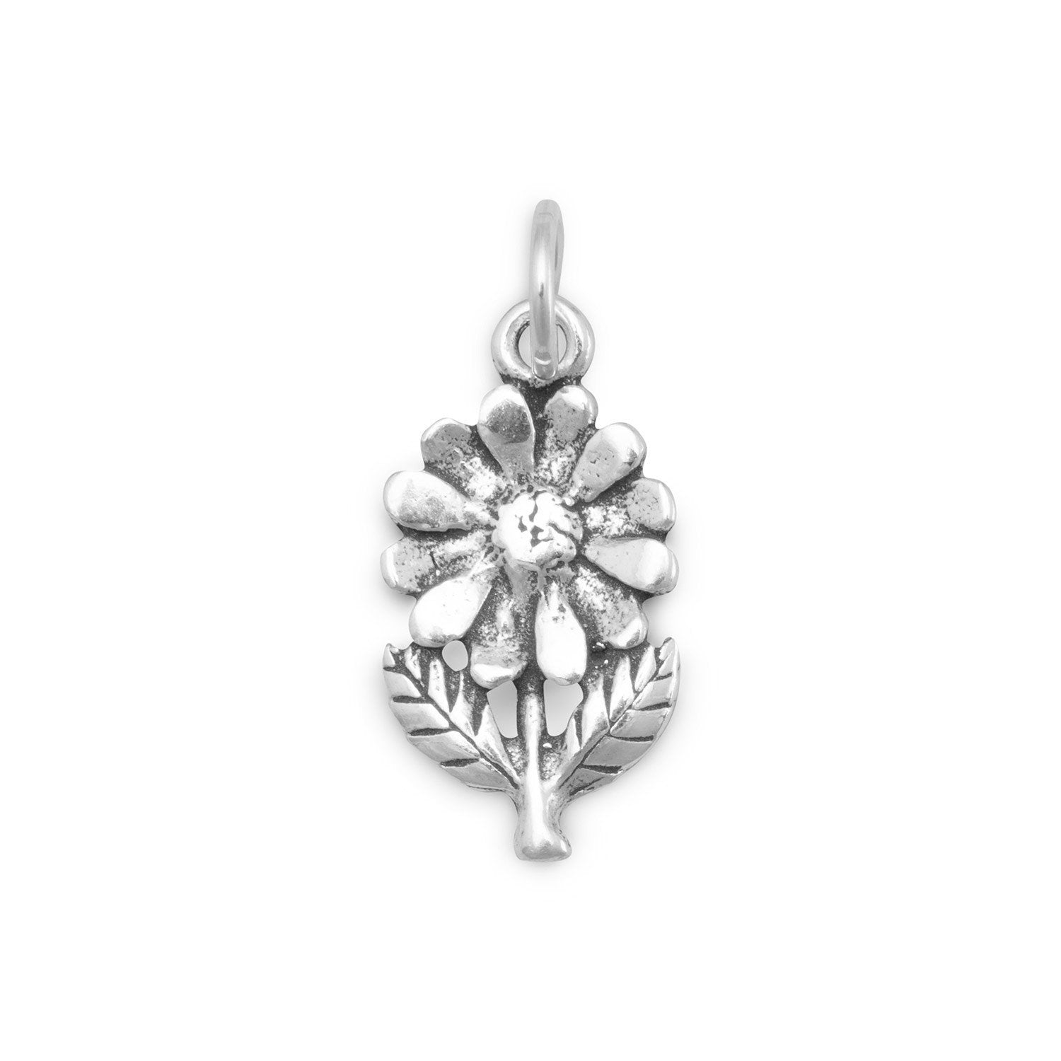 Flower with Stem/Leaves Charm - Joyeria Lady
