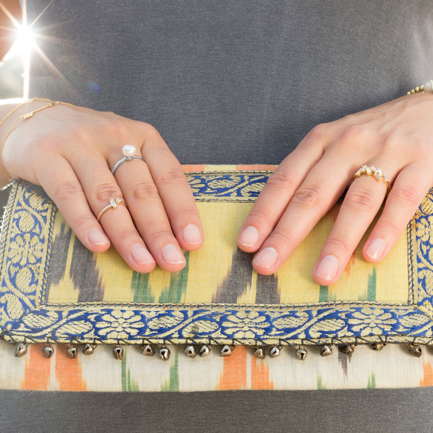 14 Karat Gold Plated Open Design CZ Ring - Joyeria Lady