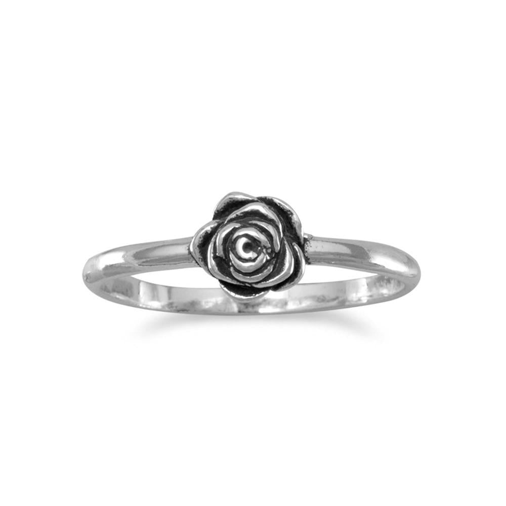 Small Oxidized Rose Ring - Joyeria Lady