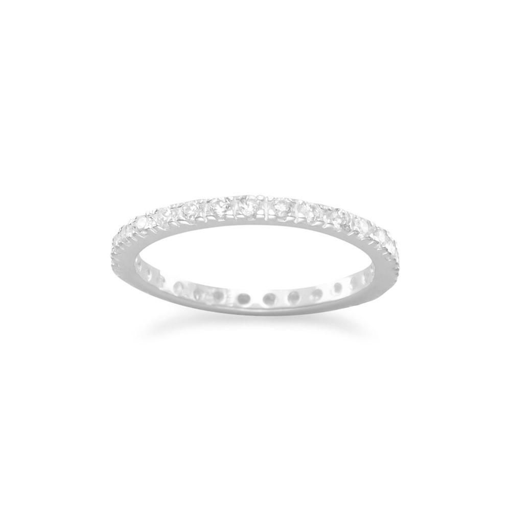 Clear CZ Eternity Band Ring - Joyeria Lady