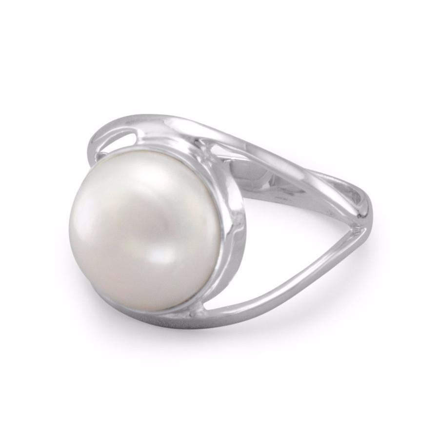 Cultured Freshwater Pearl Open Band Ring - Joyeria Lady
