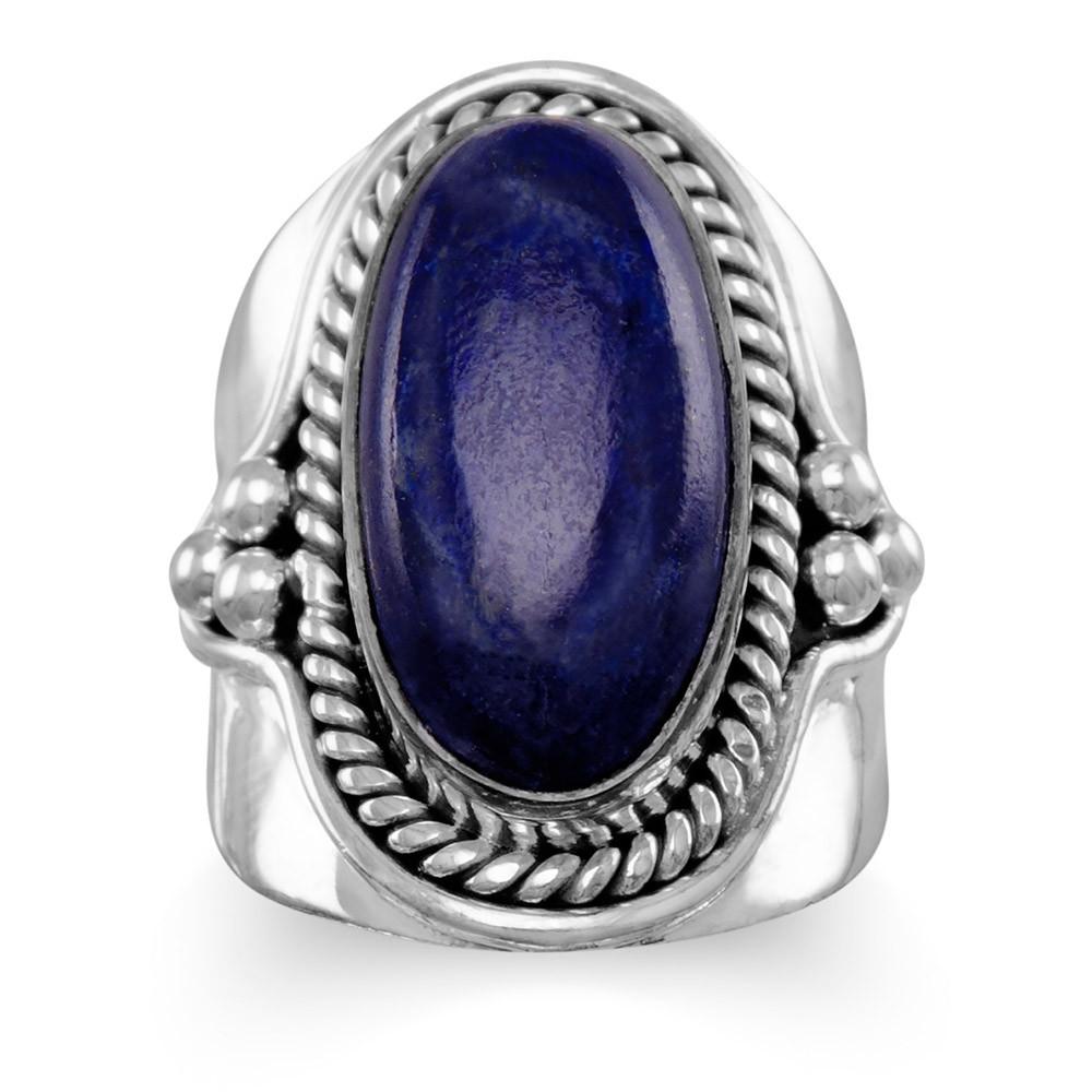 Oxidized Lapis Ring - Joyeria Lady