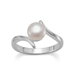 Crossover Design Cultured Freshwater Pearl Ring - Joyeria Lady
