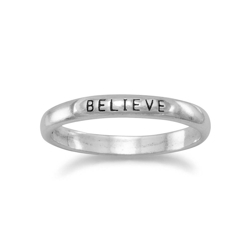 Oxidized "Believe" Band - Joyeria Lady