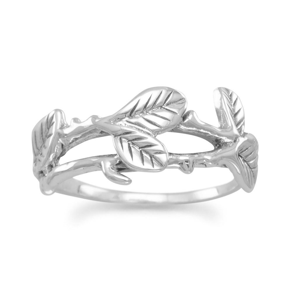 Oxidized Leaf Design Ring - Joyeria Lady