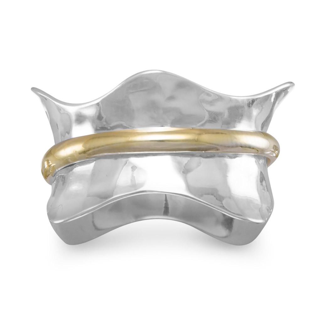 Two Tone Wave Ring - Joyeria Lady